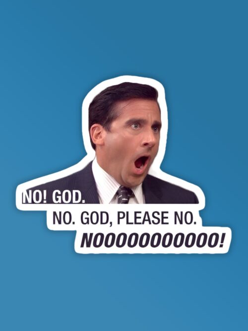 No God Nooo Laptop Mobile Stickers
