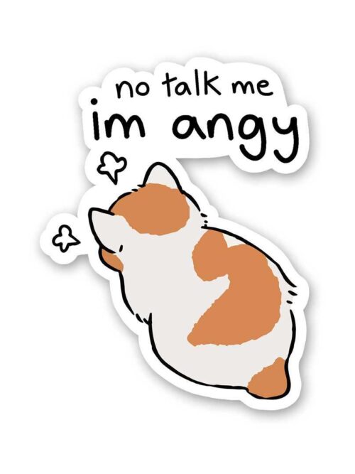 No Talk Me Im Angy Sticker