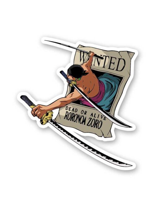 One Peice Zoro Wanted Poster Sticker