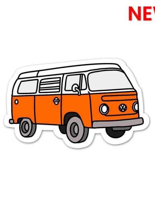 Orange Mini Bus Sticker