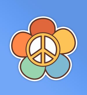 Peace Retro   Mobile Laptop Sticker