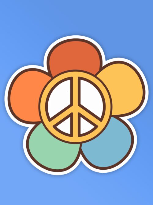 Peace Retro   Mobile Laptop Sticker