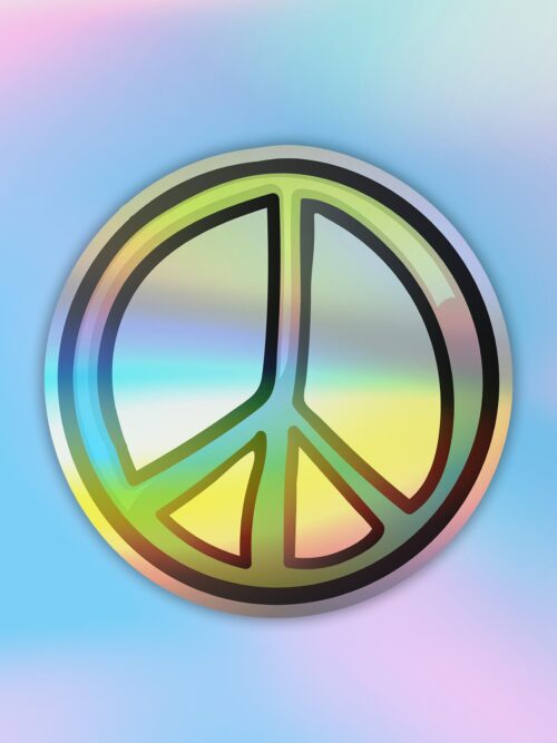 Peace   Holographic Laptop   Mobile Sticker
