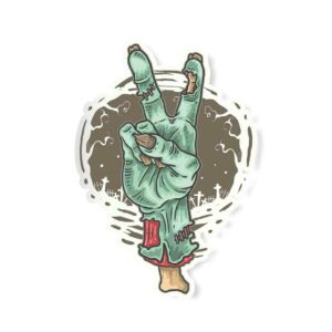 Peace Out Zombie Sticker