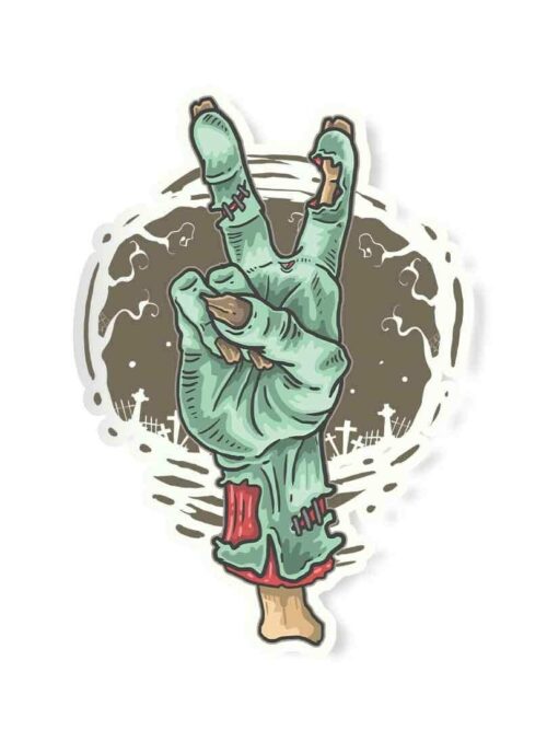 Peace Out Zombie Sticker