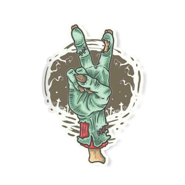 Peace Out Zombie Sticker
