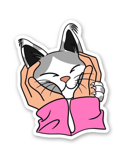 Petting A Cat Sticker