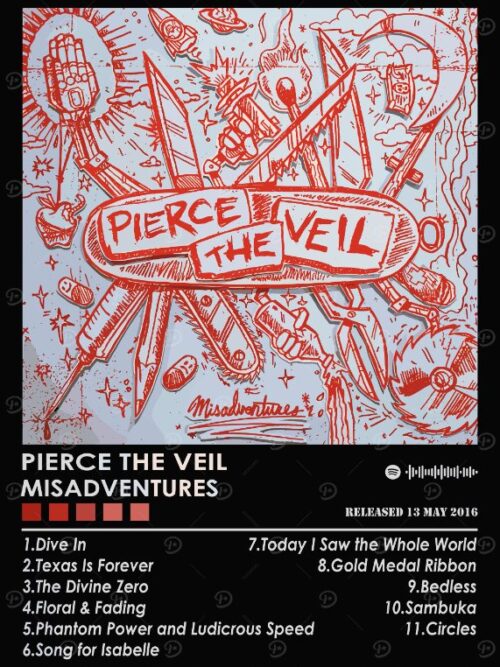 Pierce The Veil Misadventures Music Poster