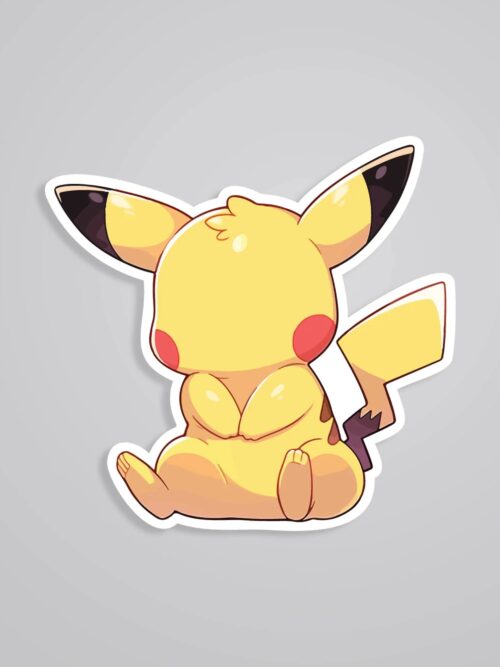 Pikachu Sitting Cutely Anime Stickers