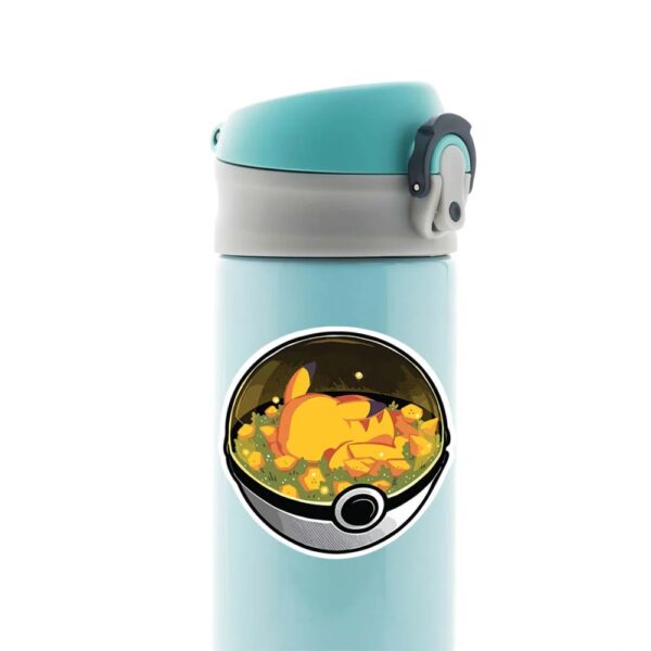 Pikachu In Yellow Field Pokeball Anime Stickers