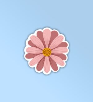 Pink Flower Laptop Mobile Stickers