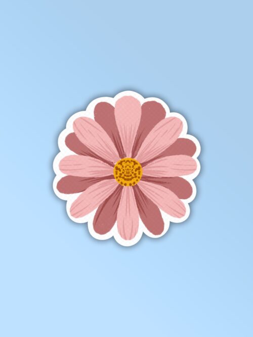 Pink Flower Laptop Mobile Stickers