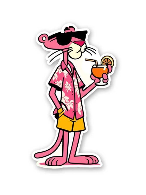 Pink Panther In Party Mood Sticker