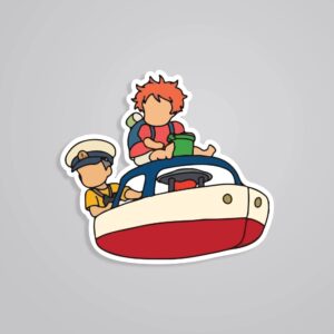 Ponyo Sosukes Boat Ride Anime Stickers