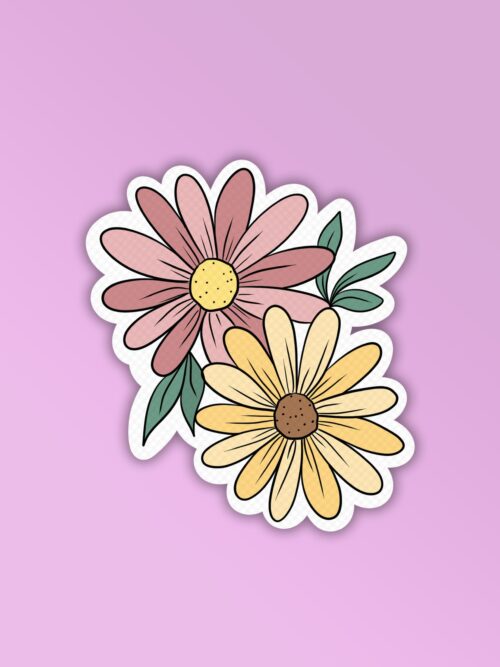 Pretty Daisy Laptop Mobile Stickers