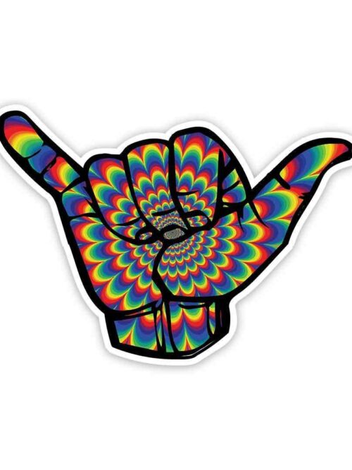 Psychedelic Hand Sign Sticker