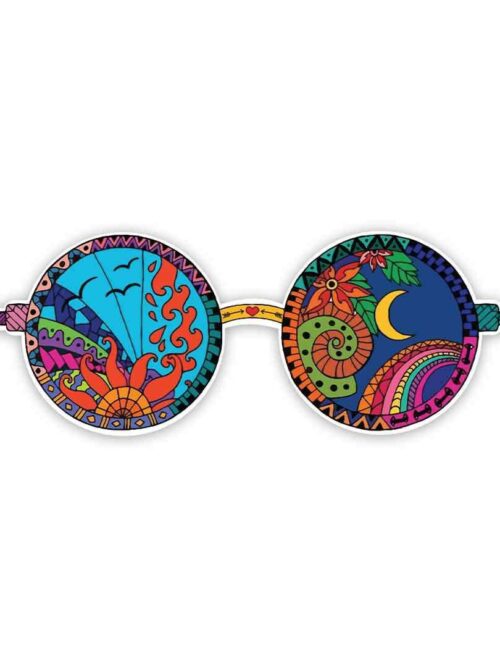 Psychedelic Glasses Sticker