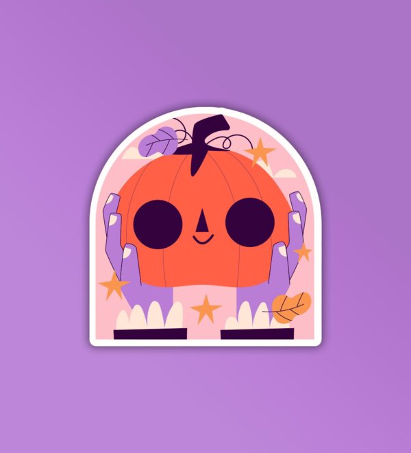 Pumpkin Head Halloween Laptop And Mobile Sticker Pumpkin Head Halloween Laptop And Mobile Sticker