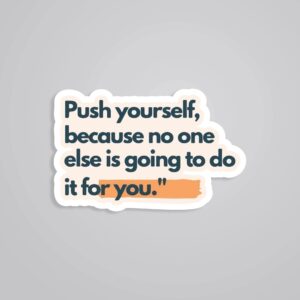 Push Yourself Because No One Else Is Going To Motivational Stickers