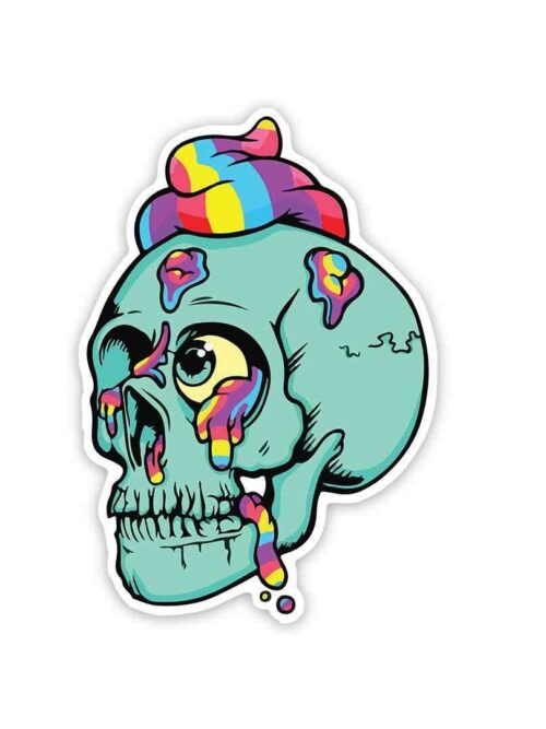 Rainbow Skull Sticker