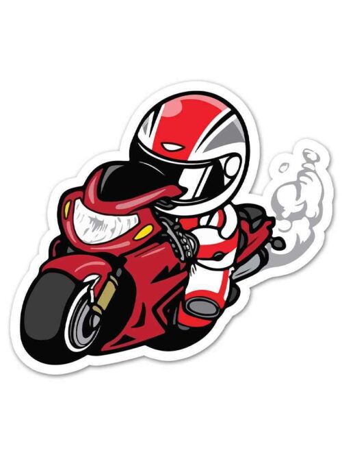 Red Bike Racer Sticker