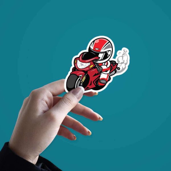 Red Bike Racer Sticker