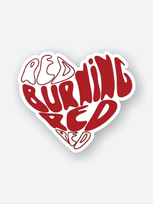 Red Burning Heart Sticker