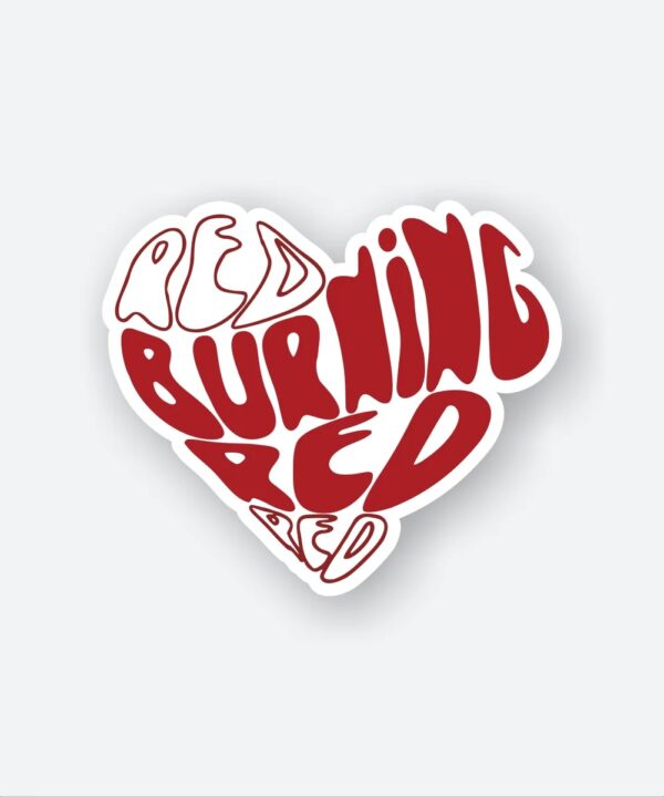 Red Burning Heart Sticker
