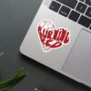 Red Burning Heart Sticker