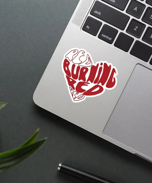 Red Burning Heart Sticker