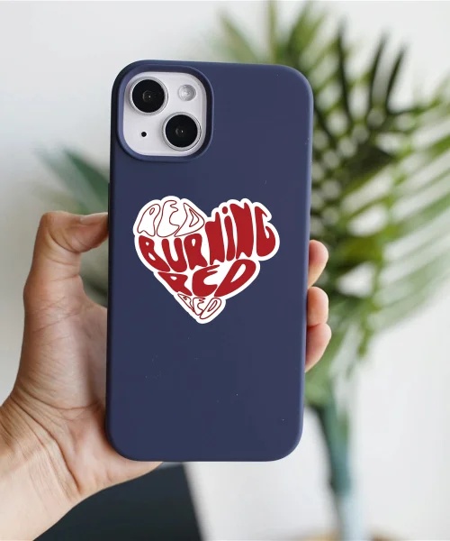 Red Burning Heart Sticker