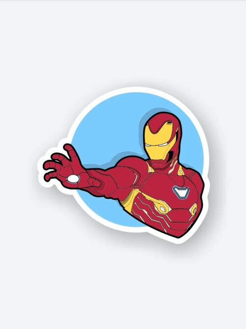 Red Hero Iron Man Sticker
