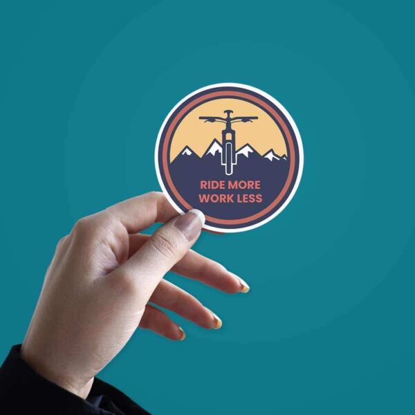 Ride More Work Less Sticker
