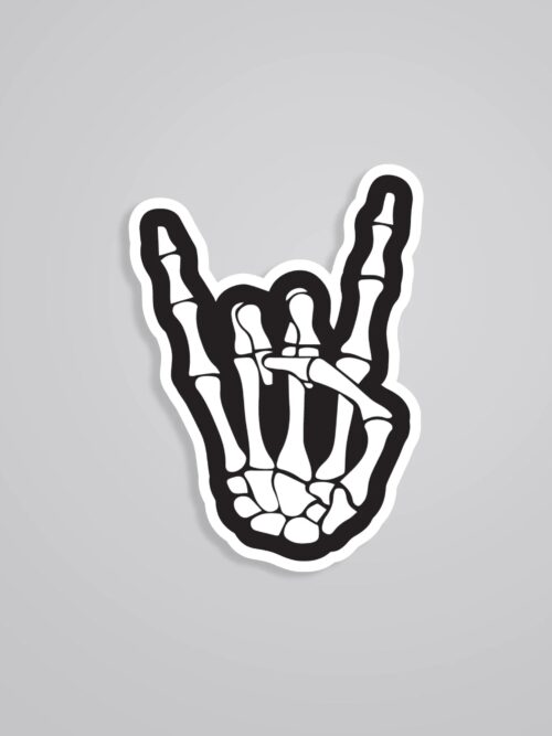 Rock Skeleton Hand Witty Stickers