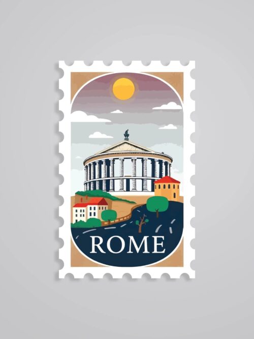 Rome Ancient Architecture Post Stamp Travels Stickers
