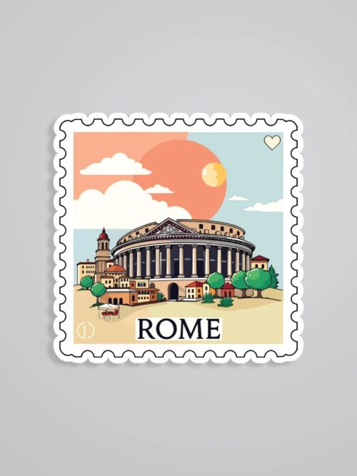 Rome Iconic Historic Monument Post Stamp Travels Stickers