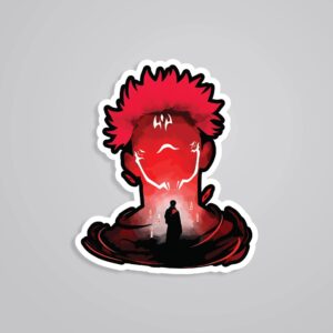 Ryomen Sukuna Silhouette In Red Anime Stickers Ryomen Sukuna Silhouette In Red Anime Stickers