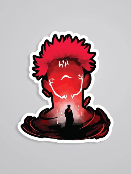 Ryomen Sukuna Silhouette In Red Anime Stickers