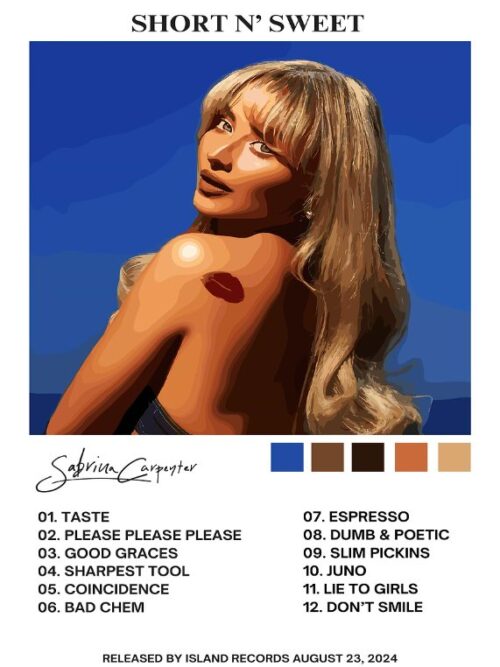 Sabrina Carpenter Short N Sweet Music Poster