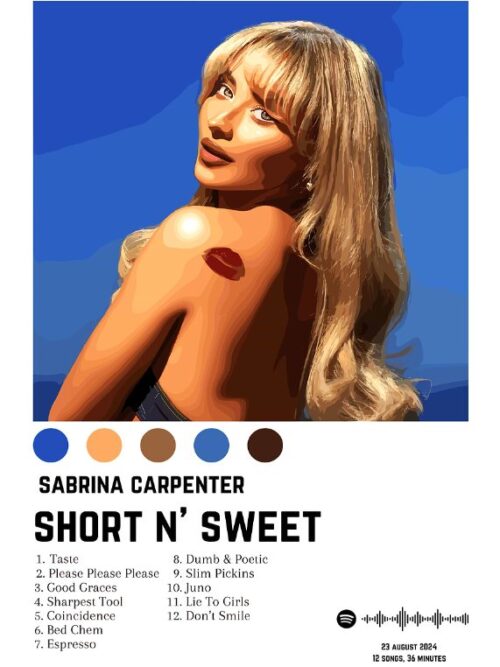 Sabrina Carpenter Short N Sweet Music Poster