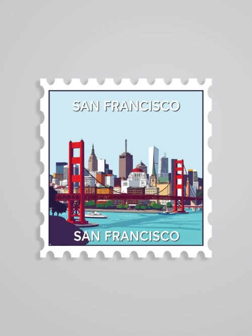 San Francisco City And Bay Post Stamp Travels Stickers