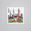 Seoul City Tower Post Stamp Travels Stickers