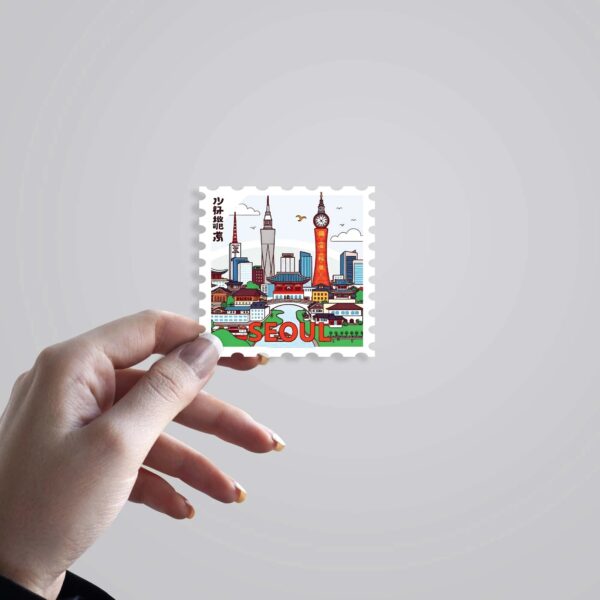 Seoul City Tower Post Stamp Travels Stickers
