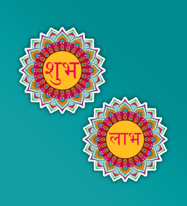Shubh Labh Set Of 2 Diwali Sticker Shubh Labh Set Of 2 Diwali Sticker