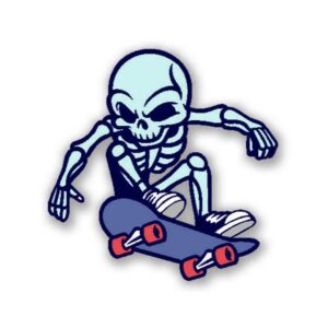 Skating Skull Sticker Skating Skull Sticker