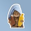 Skincare Kitty Funny Cat Meme Laptop   Mobile Sticker