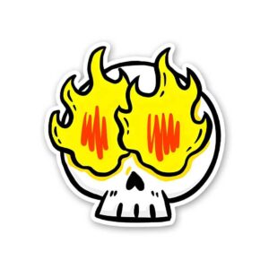 Skull On Fire Sticker Skull On Fire Sticker