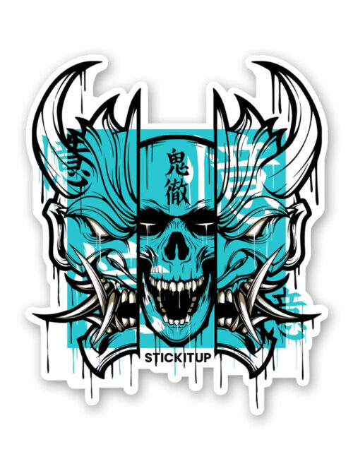 Skull Oni Demon Mask Sticker