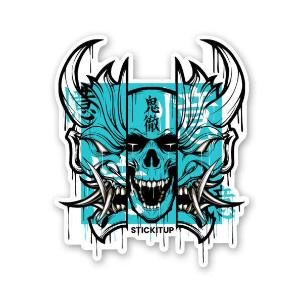 Skull Oni Demon Mask Sticker Skull Oni Demon Mask Sticker