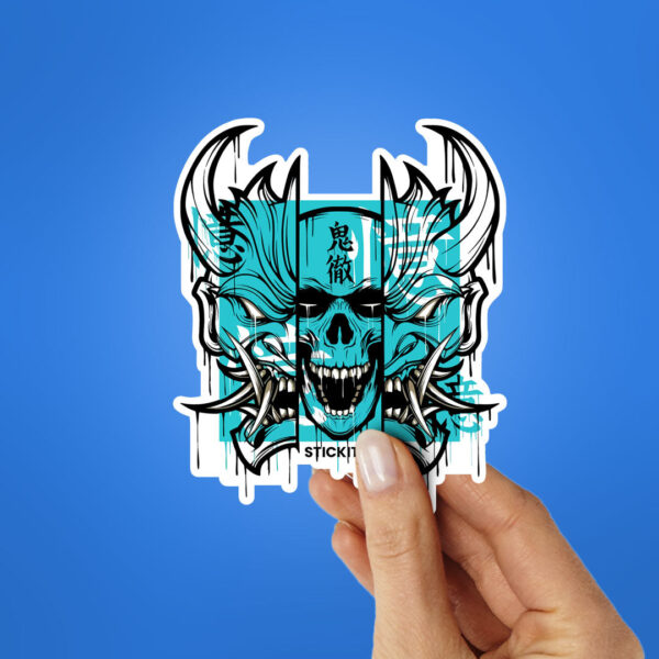 Skull Oni Demon Mask Sticker Skull Oni Demon Mask Sticker